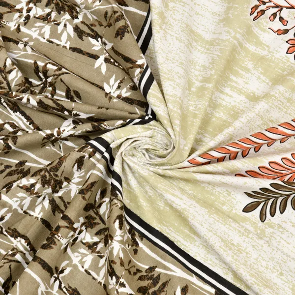 Yellow_Cotton_Botanical_Majesty_Double_Bedsheet_With_Pillow_Cover_70X100_Cm